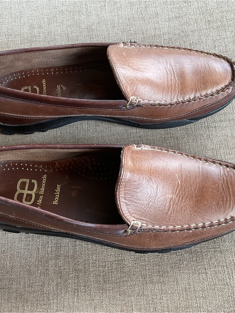 Allen Edmonds Tan Leather Slip-On Driving Loafers